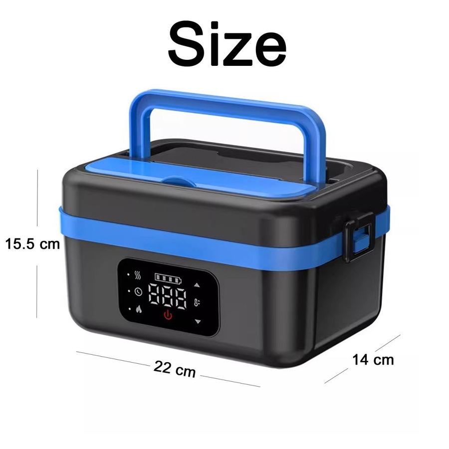 Heated Lunch Box Cordless Rechargeable Food Warmer 16000mAh Battery 1L Smart Reservation Keep Warm Portable Meal Prep Container
