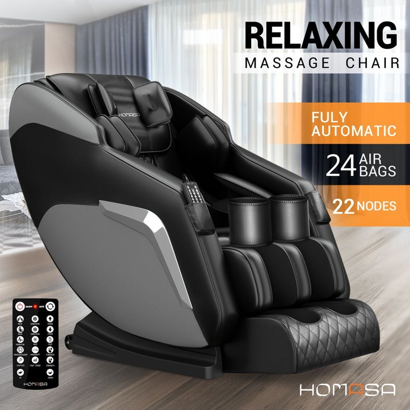 Homasa Black Full Body Massage Chair Zero Gravity Recliner Mydeal