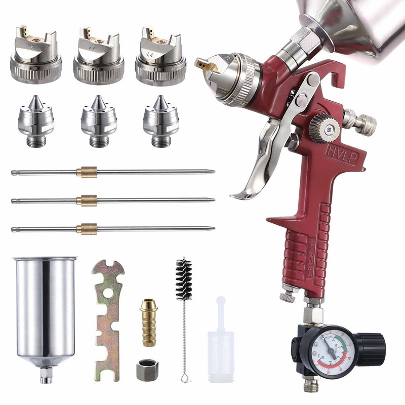 Buy HVLP Spray Gun Gravity Feed Car Paint Sprayer Kit Air Regulator