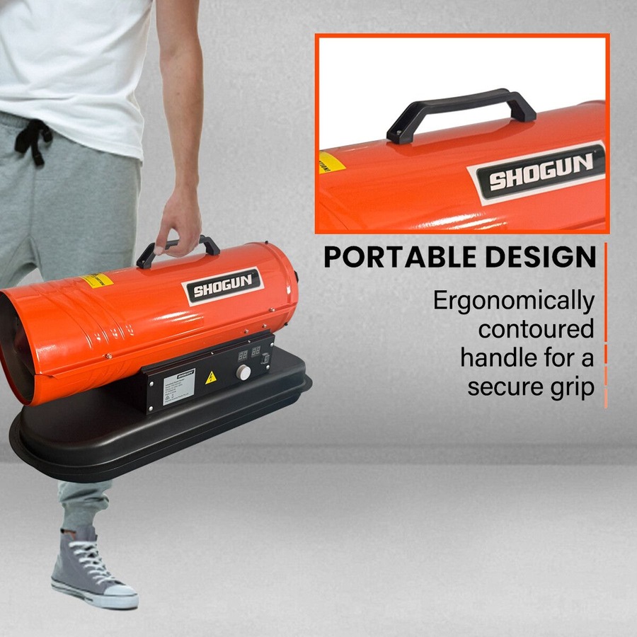 Industrial Fan Heater Diesel Kerosene Portable Space Warm Forced Hot Air Blower 28KW for Workshop Warehouse Shed Garage Greenhouse Office Fast Heating