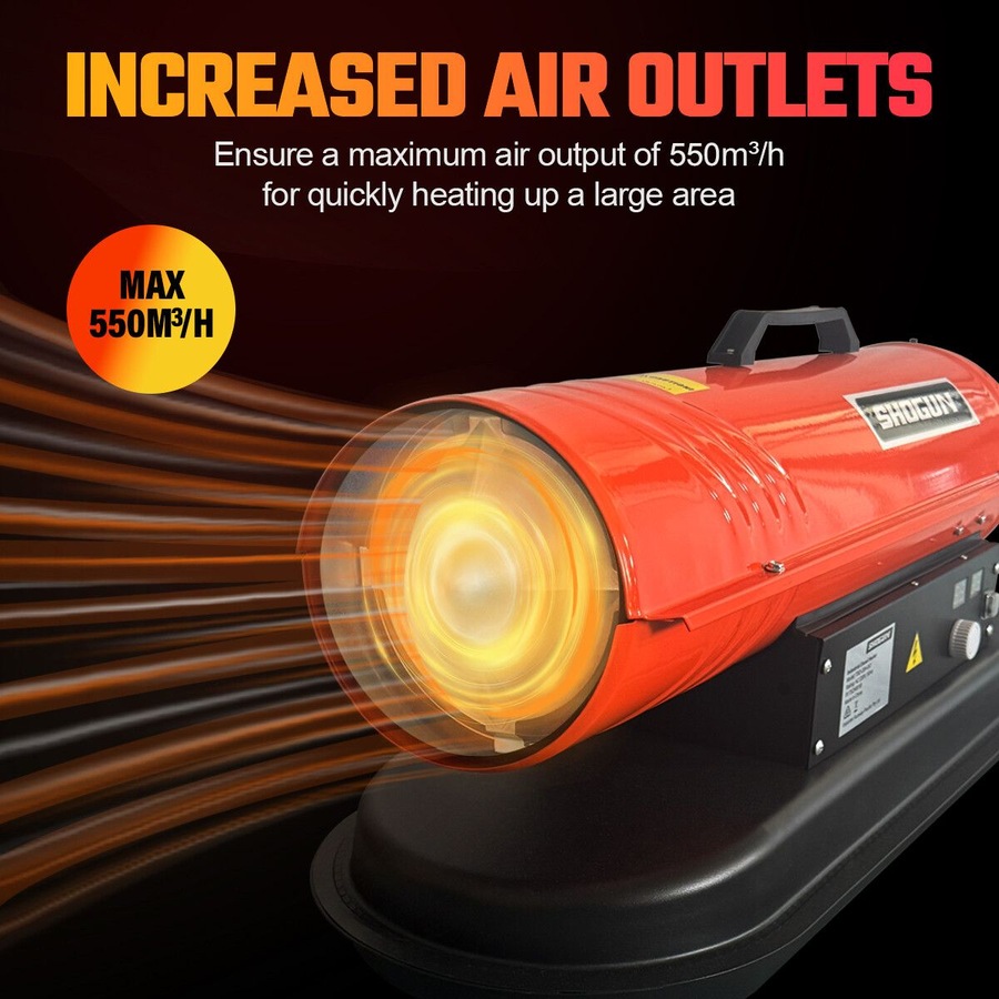 Industrial Fan Heater Diesel Kerosene Portable Space Warm Forced Hot Air Blower 28KW for Workshop Warehouse Shed Garage Greenhouse Office Fast Heating