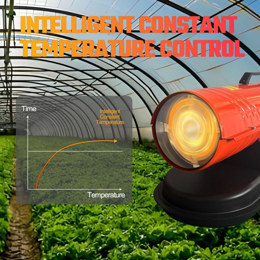 Industrial Fan Heater Diesel Kerosene Portable Space Warm Forced Hot Air Blower 28KW for Workshop Warehouse Shed Garage Greenhouse Office Fast Heating