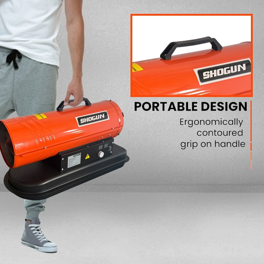 Industrial Fan Heater Diesel Kerosene Portable Space Warm Forced Hot Air Blower 28KW for Workshop Warehouse Shed Garage Greenhouse Office Fast Heating