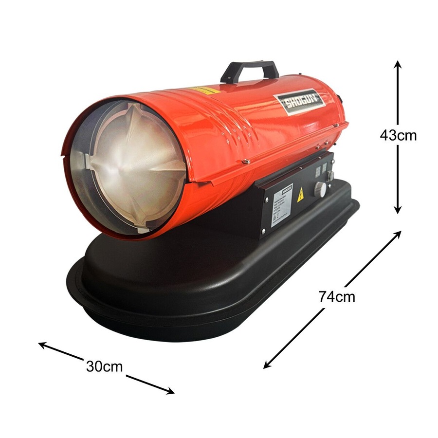 Industrial Fan Heater Diesel Kerosene Portable Space Warm Forced Hot Air Blower 28KW for Workshop Warehouse Shed Garage Greenhouse Office Fast Heating