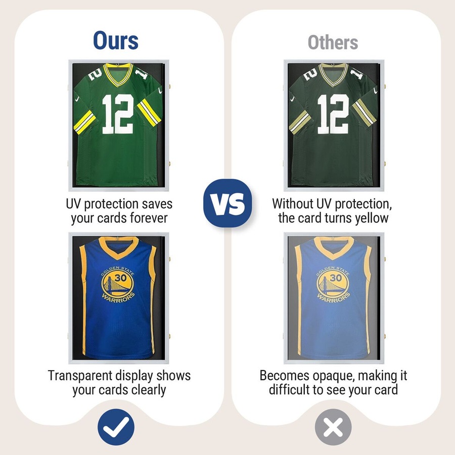 Jersey Display Case Frame Shadow Box Sports Memorabilia Wall Mounting Showcase Football Basketball Hockey Custom Shirt Framing Cabinet Hanger Lockable