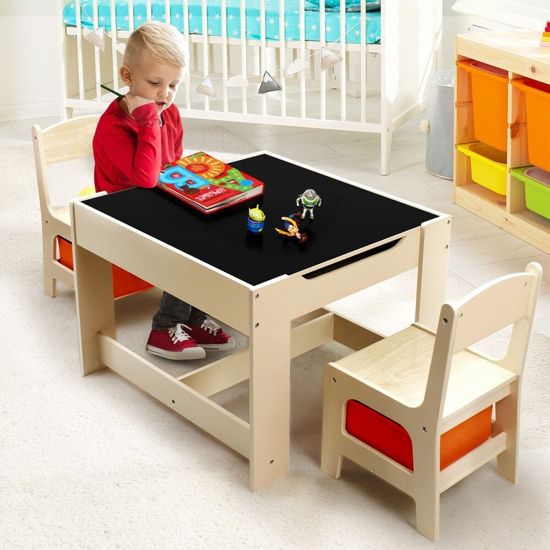 Buy Kidbot Kids Lego Table and Chair Set Wooden Childrens ...