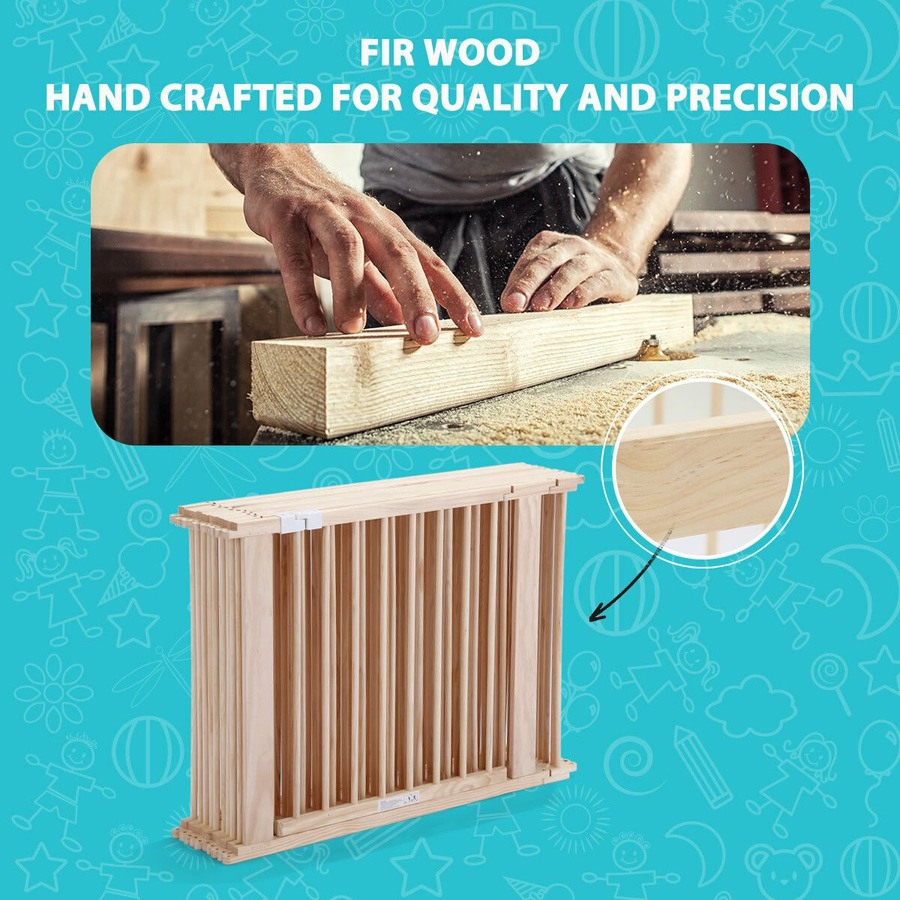 Kidbot Wooden Playpen Kids Activity Centre Foldable Fence Outdoor Playard 8 Panel