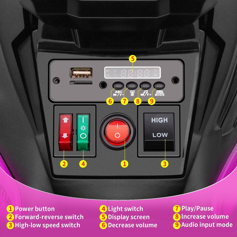 Kids Electric ATV Ride On Car Quad Bike 12V Vehicle Toy 4 Wheeler Motorised Rechargeable Battery MP3 USB LED Children