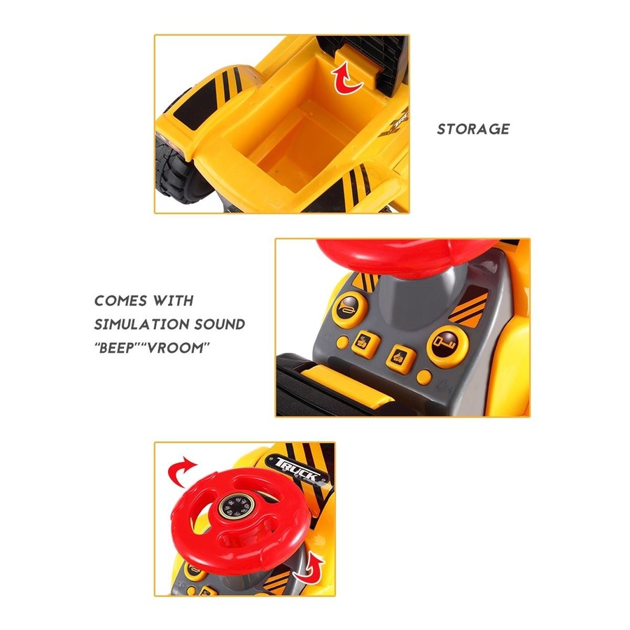 Kids Ride On Excavator Digger Scooter Tractor Toys