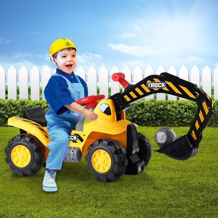 Kids Ride On Excavator Digger Scooter Tractor Toys