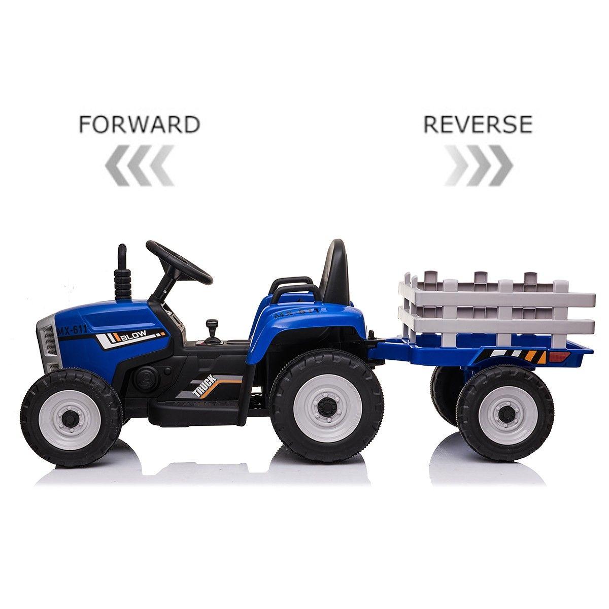 blue tractor ride on toy