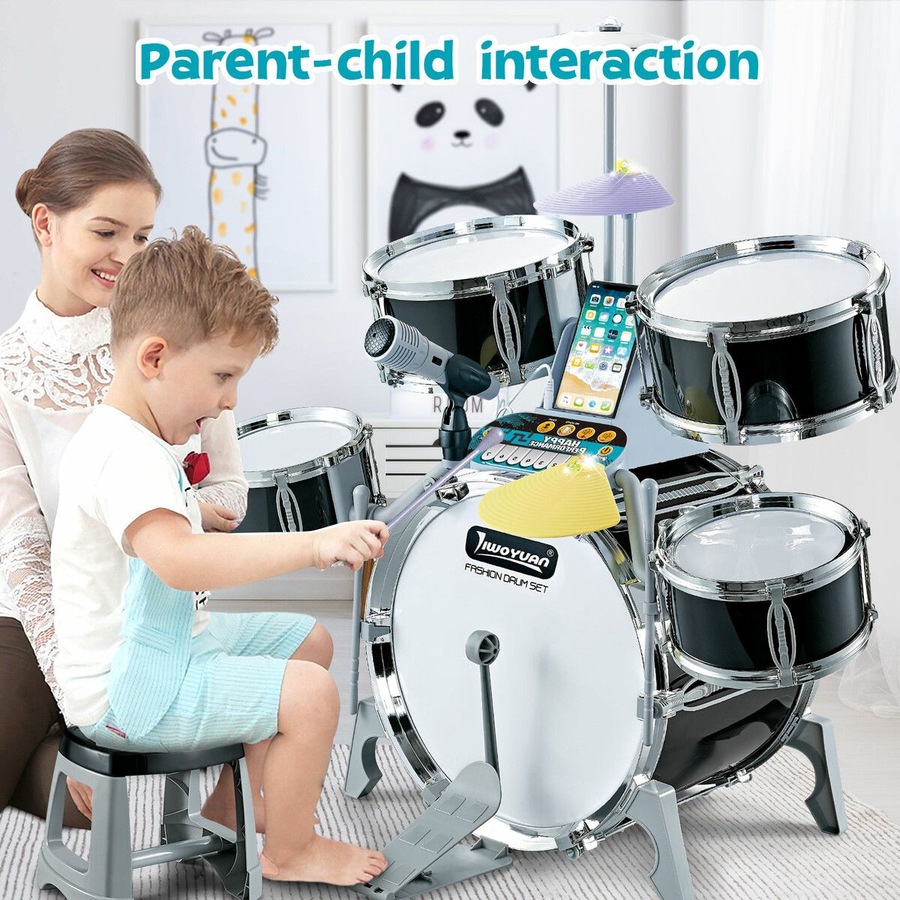 Buy Kids Jazz Drum Set Junior Musical Educational Instrument Toy Kit ...