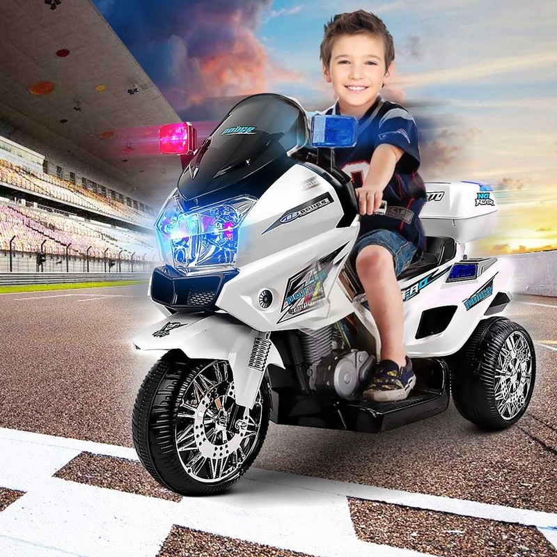 Buy Kids Motorcycle Electric Ride on Toy Police Motorbike with 3 Wheels