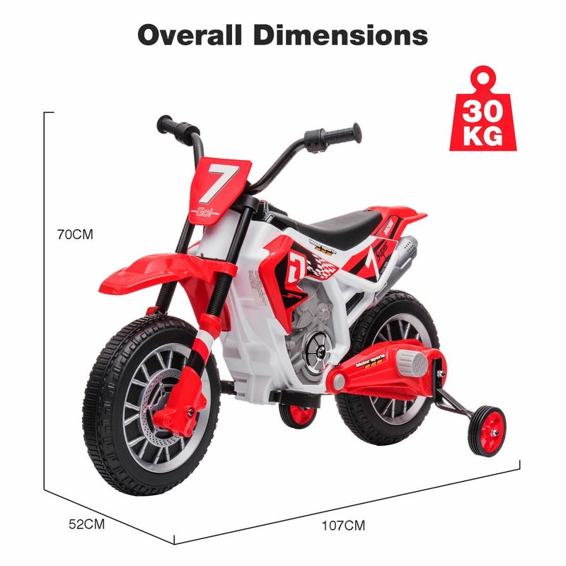Buy Kids Motorcycle Ride On Car Electric Toy 12V Battery Powered Motorbike  Sport Off Road Street Bike Pedal Bicycle Training Wheel 2 Speeds Red -  MyDeal