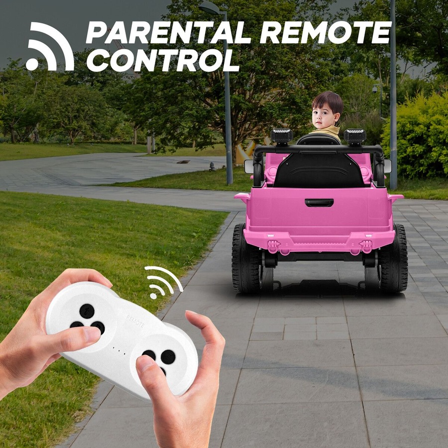 Kids Ride On Car Toy Electric Truck Parental Remote Control Jeep Vehicle 12V Music Light Pink
