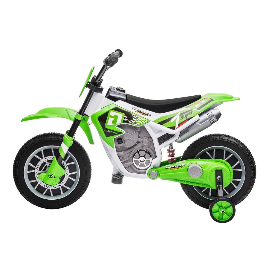 Kids Ride On Motorcycle Electric Toy Car 12V Battery Motorbike Dirt Bike Sport Street Pedal Bicycle Training Wheels Green