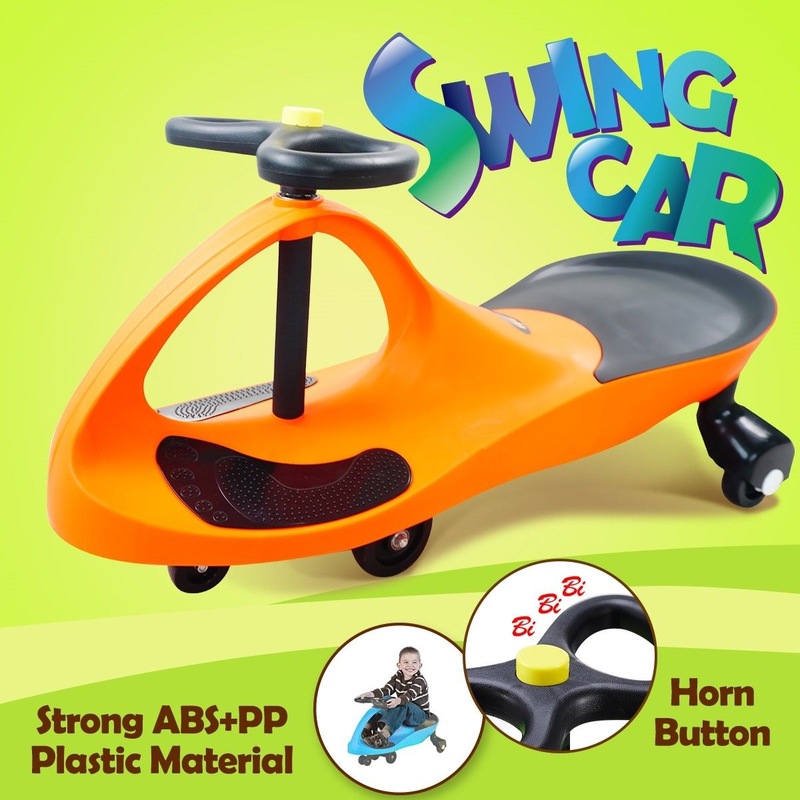 Buy Kids Swing Car Slider Wiggle Scooter Swivel Ride on Toy w/Foot Mat