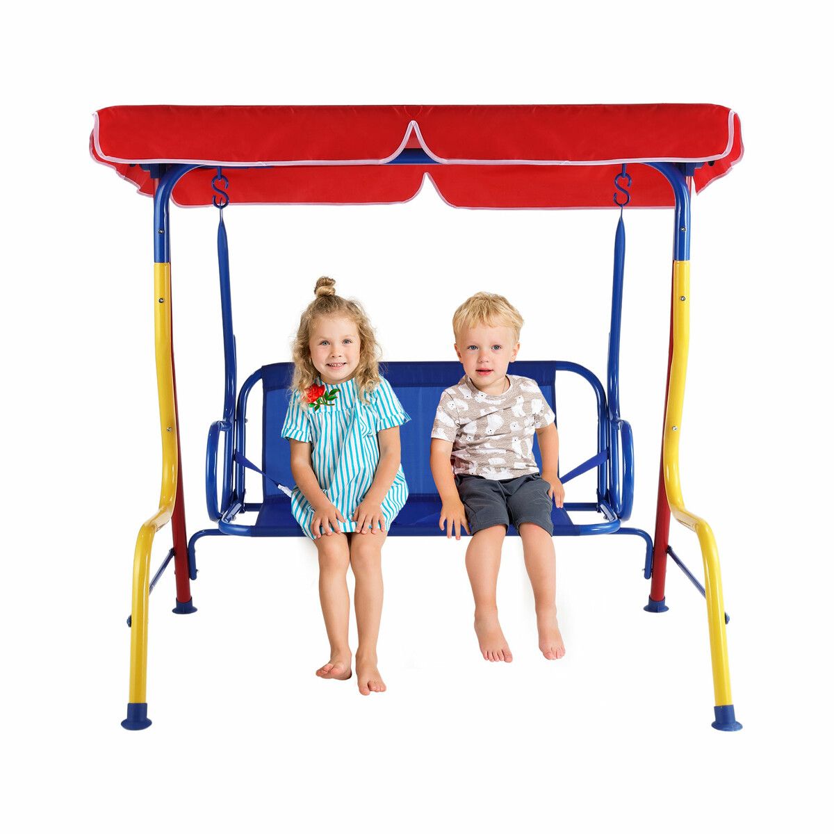 Buy Kids Swing Chair Canopy 2 Seater Garden Hammock Outdoor