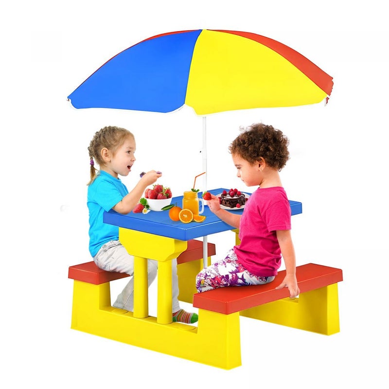 iRain Kid's Solid Color Stick Umbrella with Hook Handle