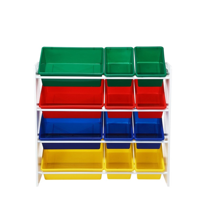 Buy Kids Toy Box Bookshelf Storage Rack Organiser Display Shelf 4 Tier