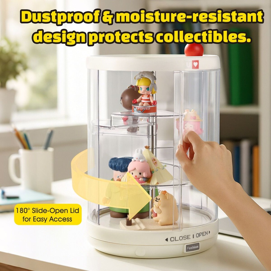 Kids Toys Display Case Action Figure Storage Car Model Showcase Cabinet Minifigure Doll Blind Box Collectible Dust Proof Clear Step Organiser 38x25cm