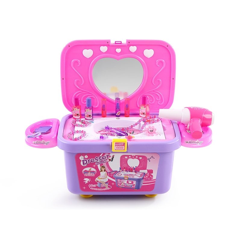 Kids Vanity Make Up Case Toy Storage, Toddler Vanity Toy Box