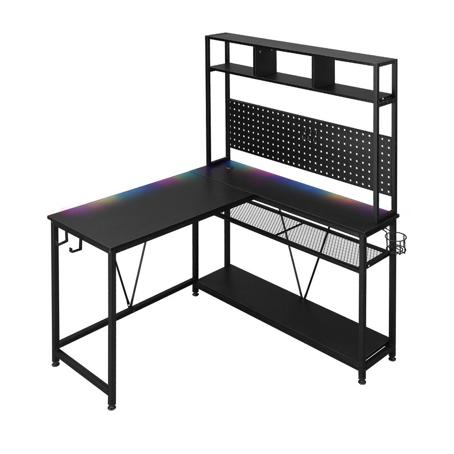 Buy L Shaped Gaming Desk Corner Computer Work Office Study Table Home ...