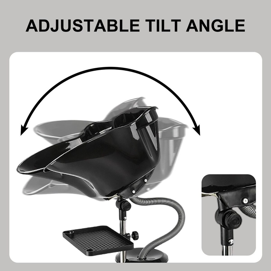 Large Salon Basin Portable Shampoo Hairdressing Hair Wash Bowl Barber Furniture Mobile Washing Sink Cutting Beauty Shop Seniors High Gloss Adjustable