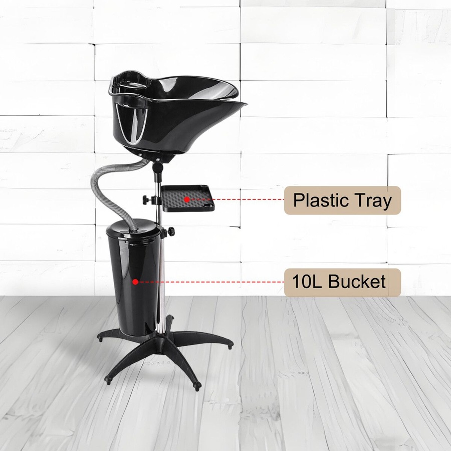 Large Salon Basin Portable Shampoo Hairdressing Hair Wash Bowl Barber Furniture Mobile Washing Sink Cutting Beauty Shop Seniors High Gloss Adjustable