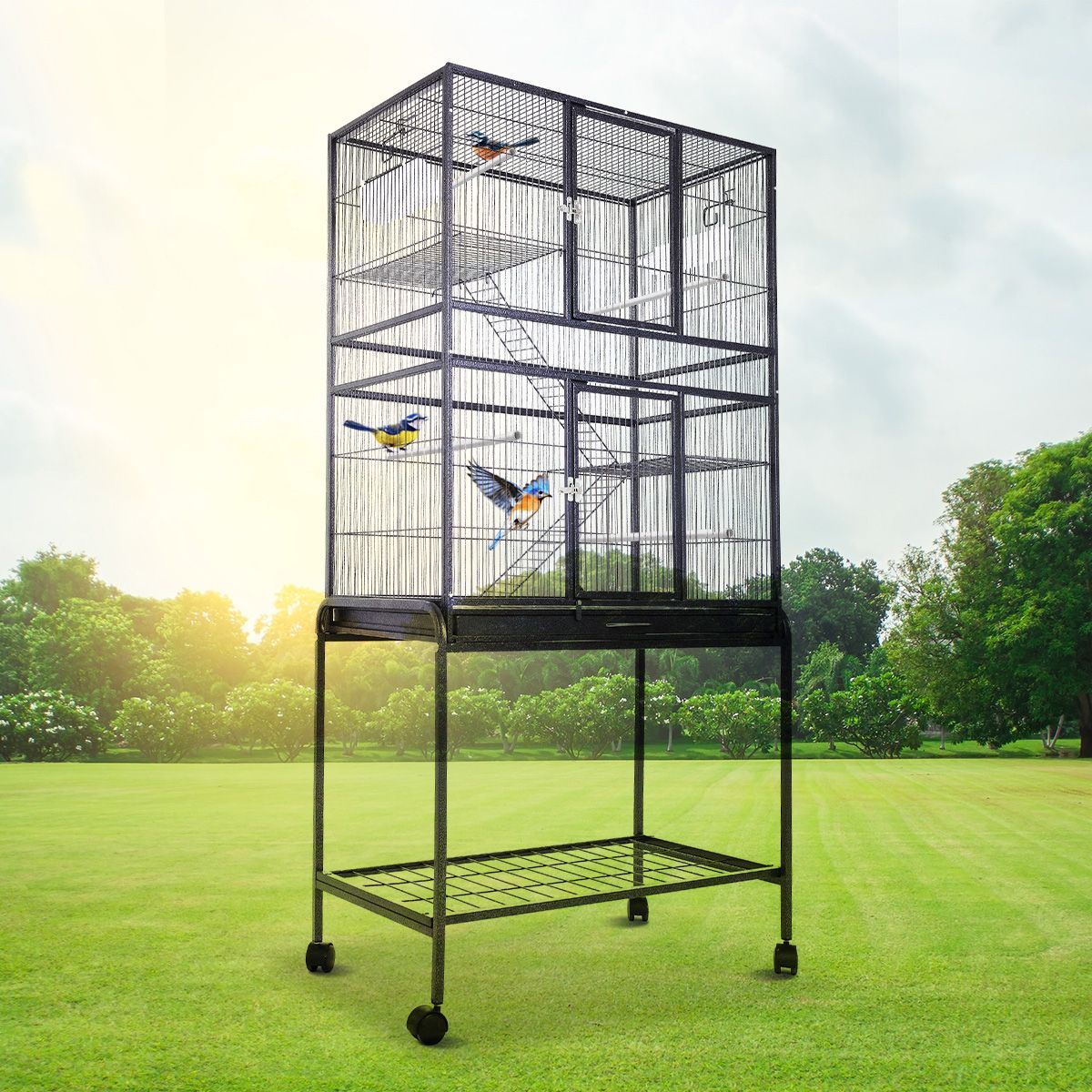 Bird cage hot sale on wheels