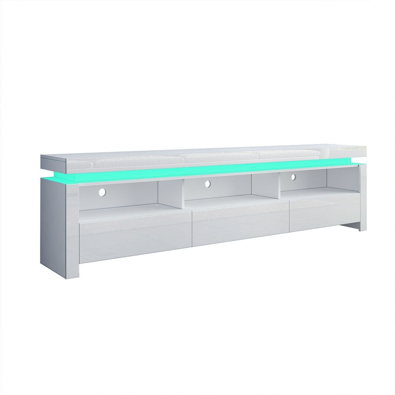 Buy LED TV Stand Entertainment Unit Television Console Table Furniture 3 Drawers White
