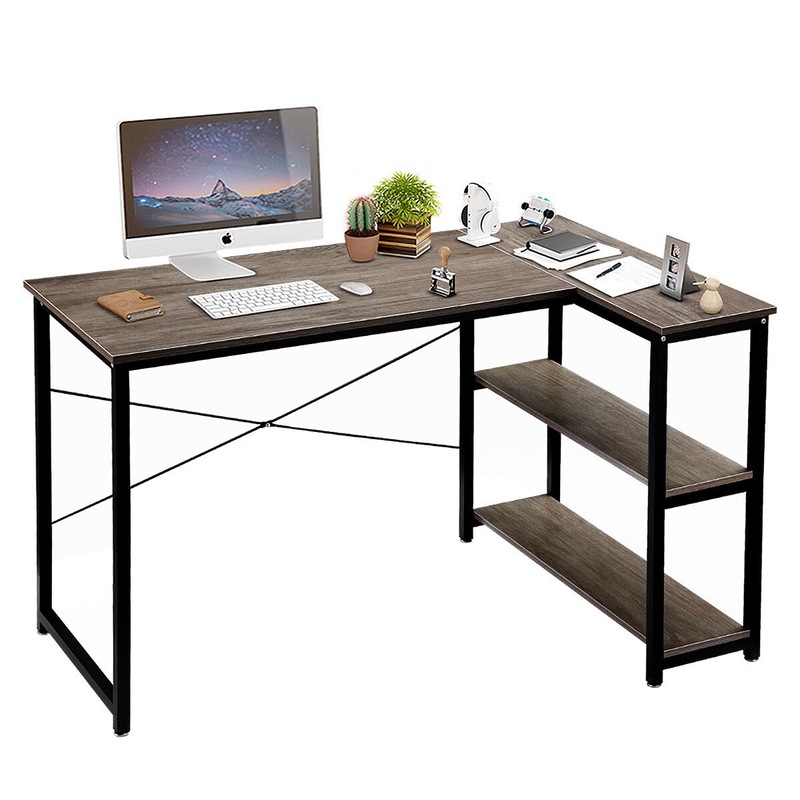 Buy LUXSUITE Computer Desk L Shape Corner Writing Gaming Study Table ...