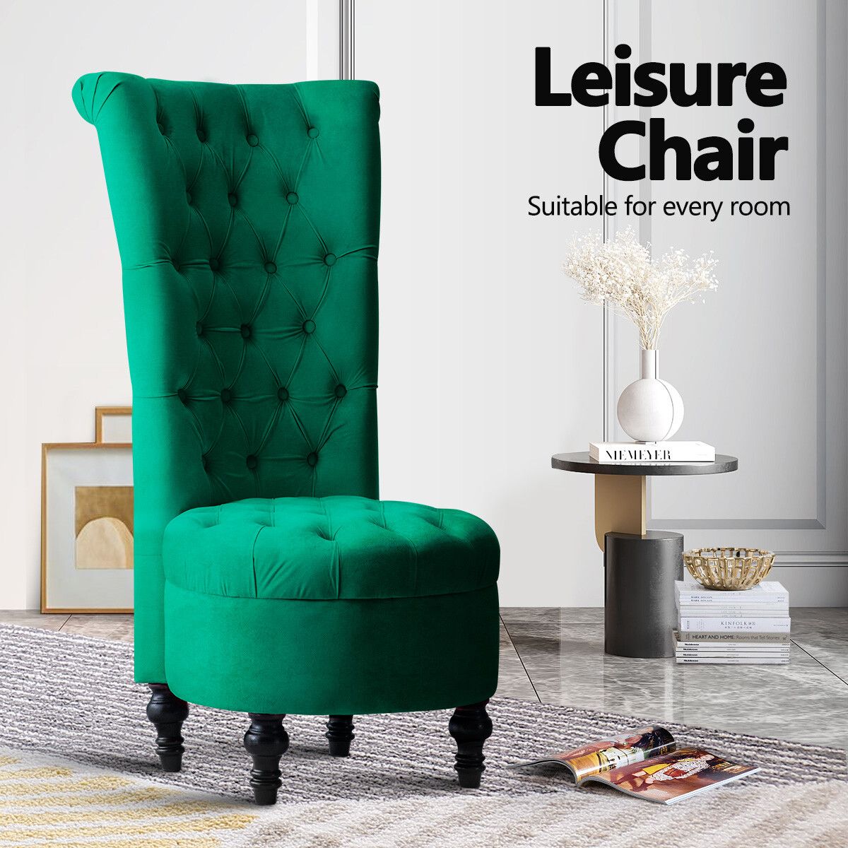 green dressing chair