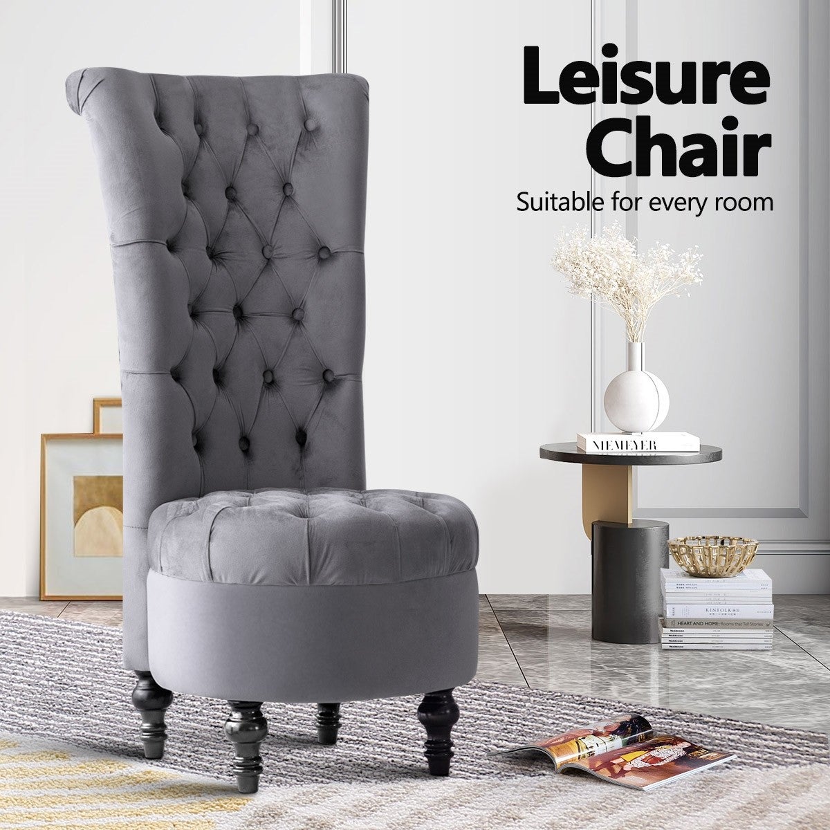 high back tufted chair