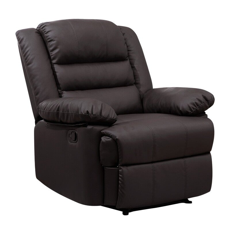 Luxury PU Leather Recliner Chair Armchair Lounging Sofa Brown
