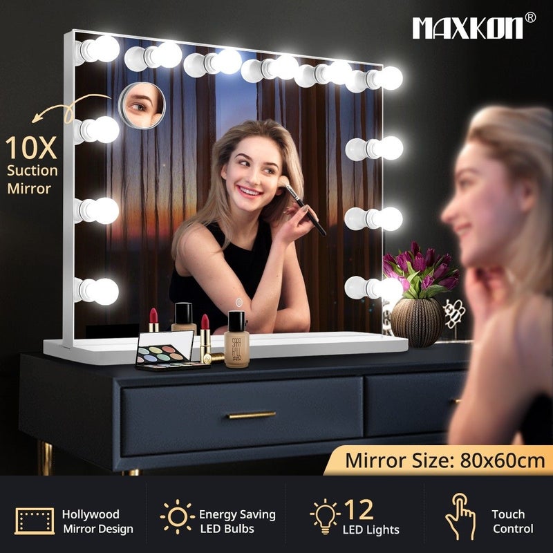Buy Makeup Mirror Light Up Vanity Mirror Hollywood Style Maxkon 12