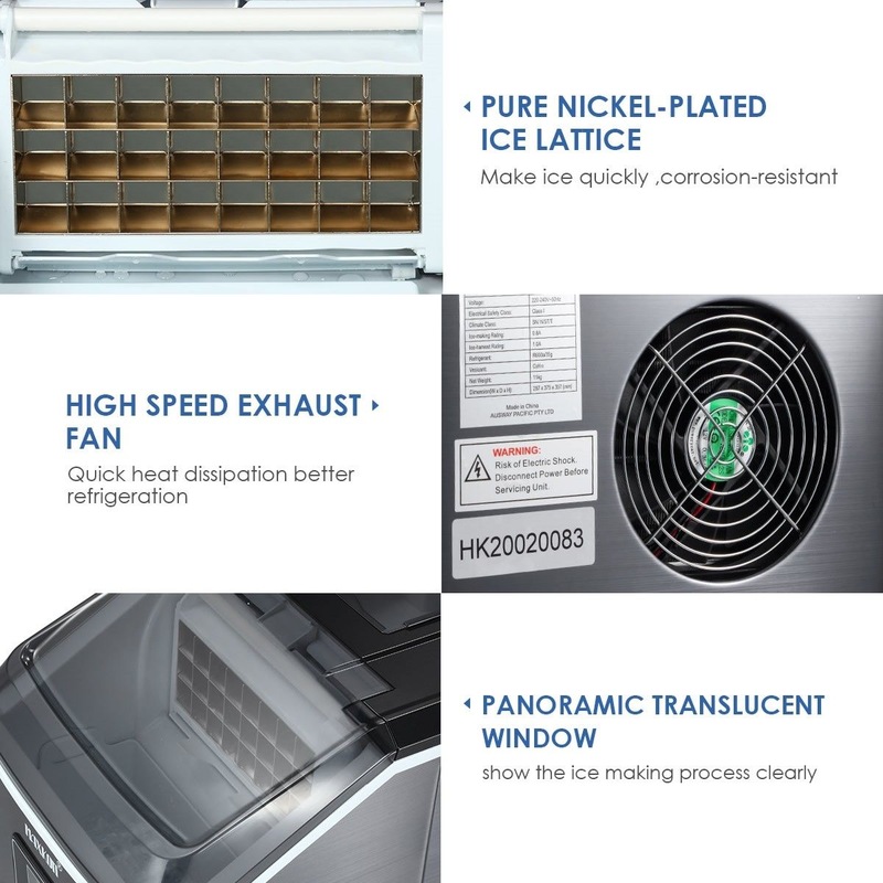 Buy Maxkon 17KG Portable Commercial Ice Maker Machine Stainless Steel Fast Freezer Black MyDeal