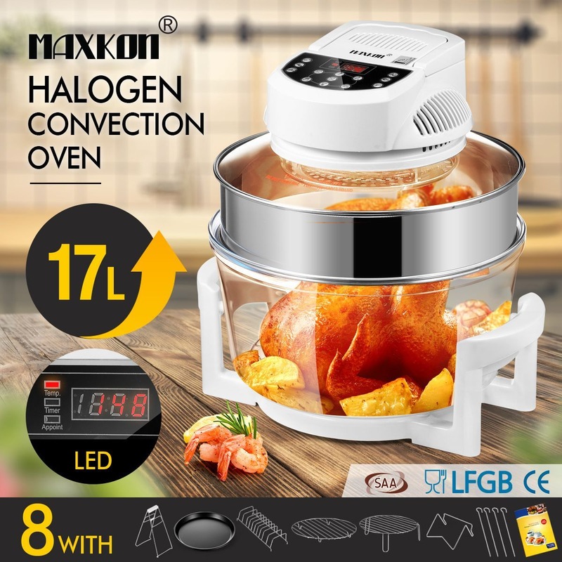 Buy Maxkon 17L Halogen Oven Cooker Air Fryer with LED Display White