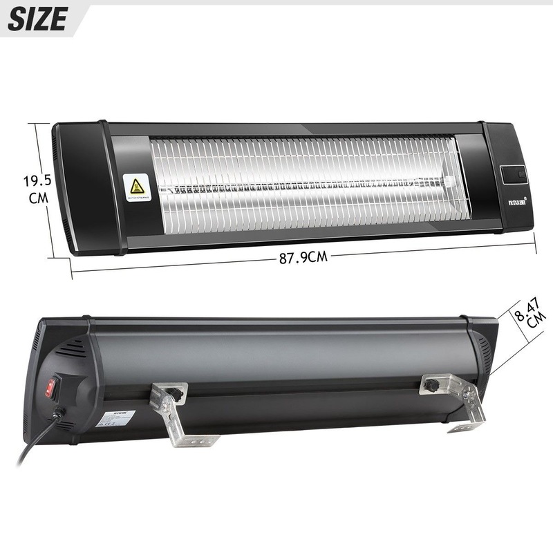 Buy Maxkon 2000W Infrared Radiant Heater Electric Outdoor Patio Strip Heater  Wall Ceiling - MyDeal