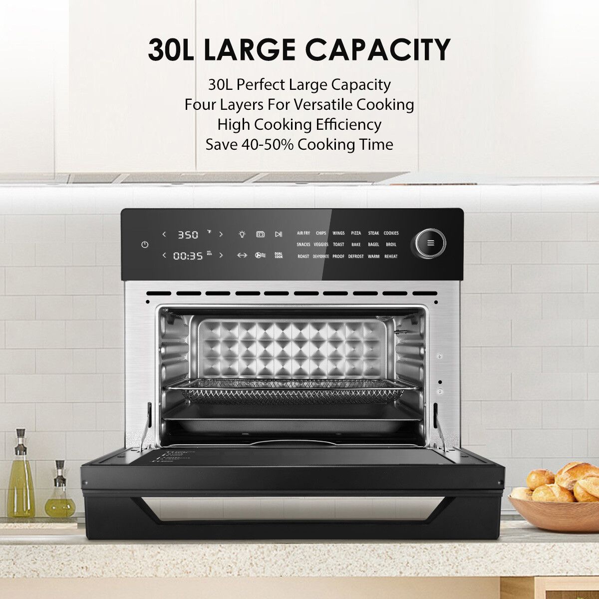 Buy Maxkon 30L 18 In 1 Large Oil Free Air Fryer Convection Oven