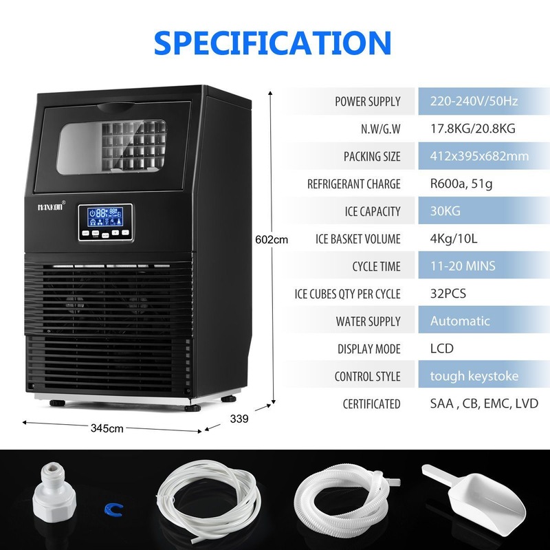 Buy Maxkon Ice Maker Auto Cleaning With LCD Display Home and Commercial Ice Cube Maker Machine