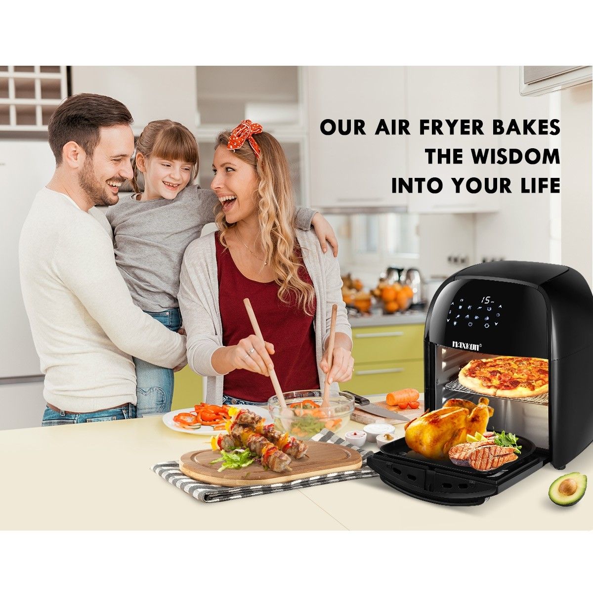 Buy Maxkon Air Fryer Cooker Convection Oven Small Oven 12L With Bonus ...