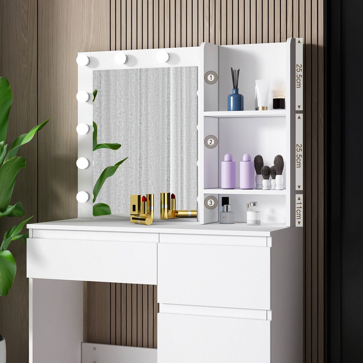 LED Light Wooden Dressing Table, For Home, Size: 22 X 16 X 70cm at Rs 18000  in Delhi