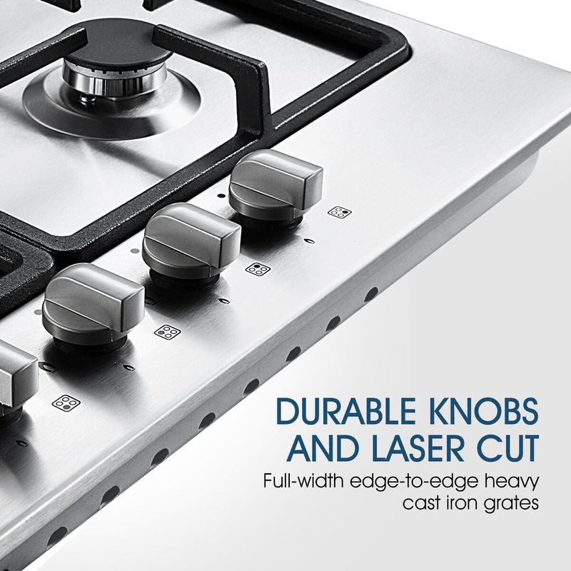 Buy Maxkon Gas Cooktop 4 Burners Cooker 60cm Stove Cook Tops Hobs