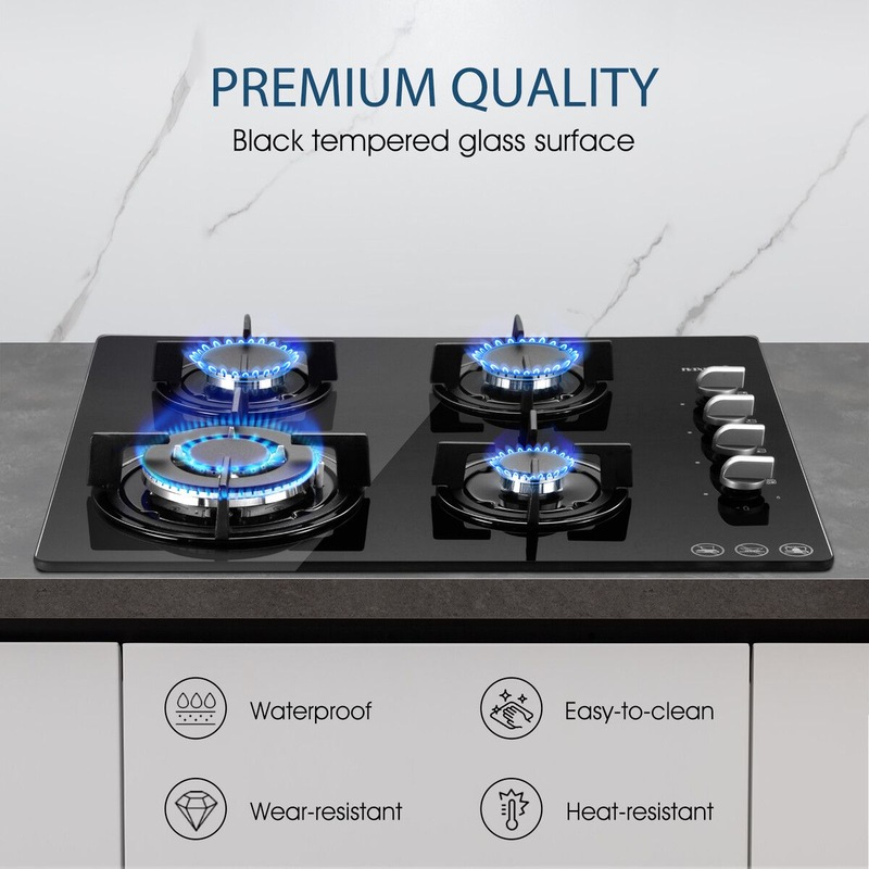 Buy Maxkon Gas Cooktop Cooker 4 Burners Stove Tops 60cm Cook Hobs 