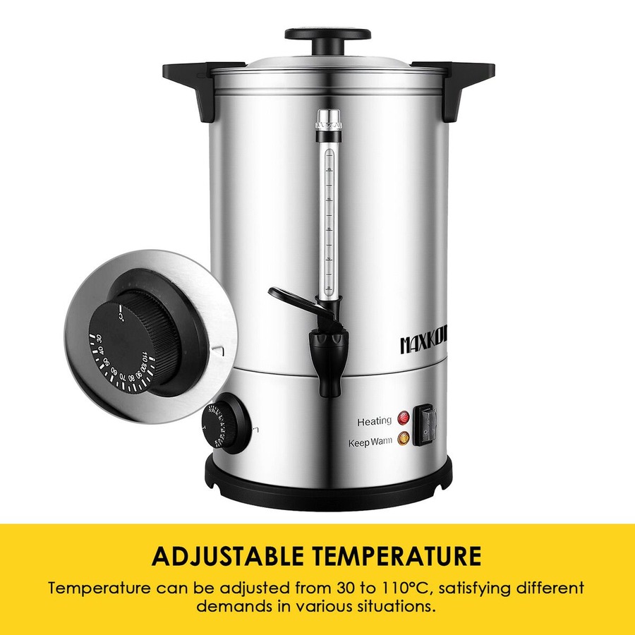 Maxkon Hot Water Urn 19L Instant Heat Beverage Dispenser Cold Coffee Maker Warm Tea Kettle Machine Commercial Home Stainless Steel Double Layer Boiler