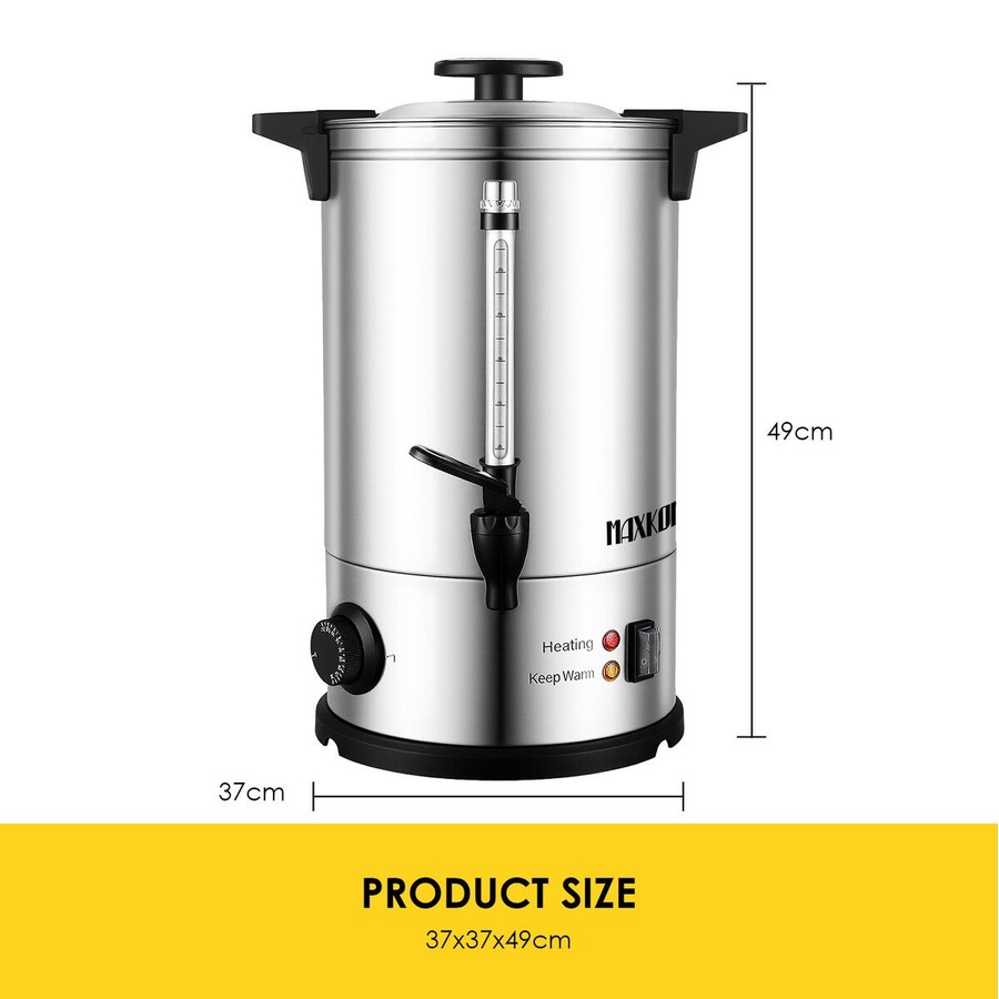Maxkon Hot Water Urn 19L Instant Heat Beverage Dispenser Cold Coffee Maker Warm Tea Kettle Machine Commercial Home Stainless Steel Double Layer Boiler