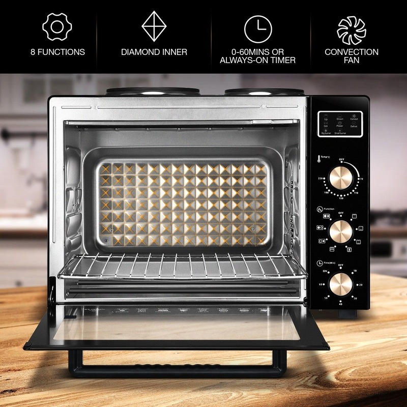Buy Maxkon 45L Benchtop Convection Oven Rotisserie Portable Toaster with Hot Plates MyDeal