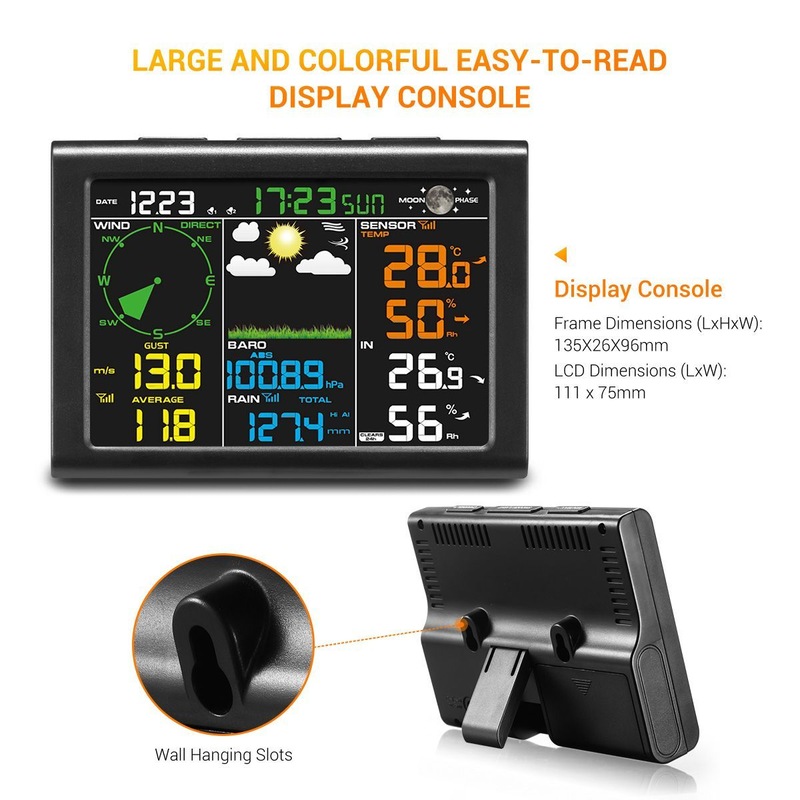 Buy Maxkon Solar Powered Wireless Weather Station Rain Gauge