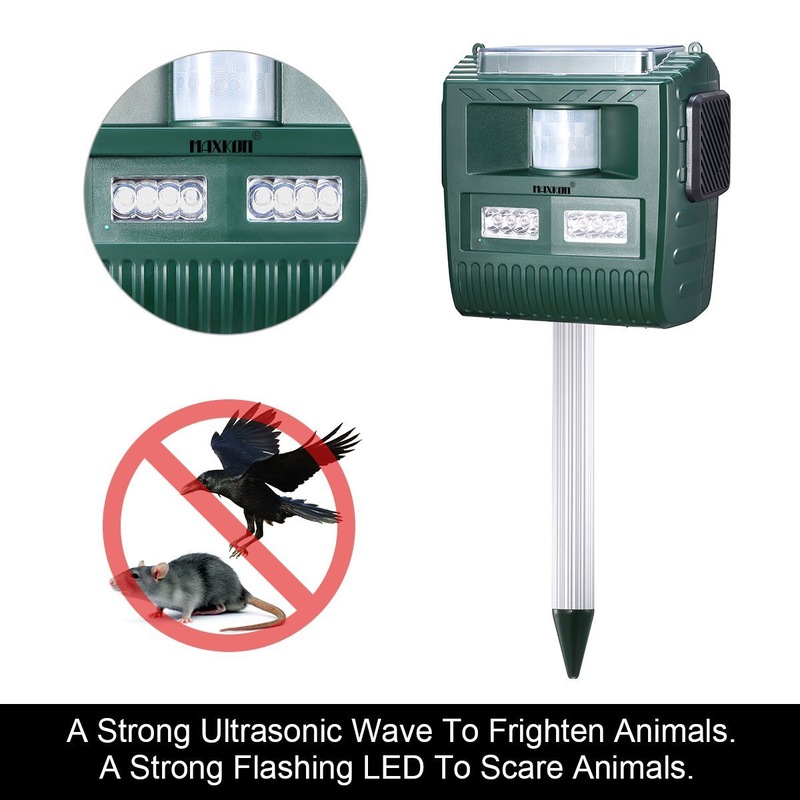 MAXKON Solar Ultrasonic Bird Animal Repeller Extra Large ...